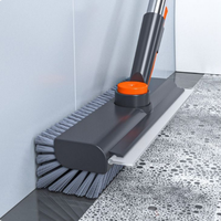 Brosse de nettoyage robuste pour sols avec long manche, poils rigides et brosse à récurer pour le nettoyage de la douche, de la salle de bain, de la piscine, du garage, de la cuisine et des murs