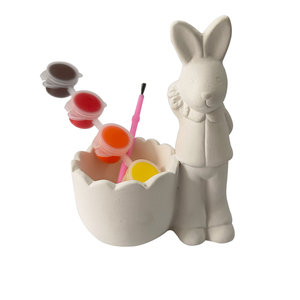 Elsas pâques lapin fleur Pot peinture <span class=keywords><strong>plâtre</strong></span> <span class=keywords><strong>dessin</strong></span> jouets kit de coloriage pour enfants bricolage peinture acrylique couleur - Product Image 4