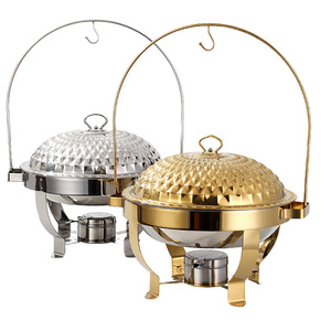 Sang Trọng 6L Vàng Thép Không Gỉ Tự Chọn Chafing Món Ăn Đặt Treo Thương Mại Phục Vụ Các Món Ăn Cho Phục Vụ Nóng Lên Giữ Thiết Bị - Product Image 6