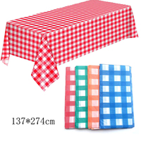Nappe à carreaux en plastique rouge et blanc Couverture de table jetable de pique-nique pour les anniversaires Carnavals