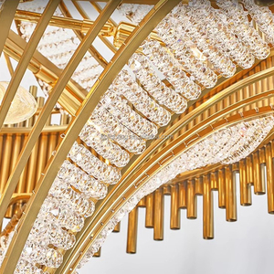 Tùy chỉnh đồ đạc trong nhà trang trí hiện đại mới mô hình khách sạn biệt thự cầu thang vàng sang trọng LED Đèn Chùm Pha Lê - Product Image 5