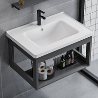 Lavabo mural carré en céramique moderne, facile à nettoyer, écologique, idéal pour chambre, appartement, entrepôt