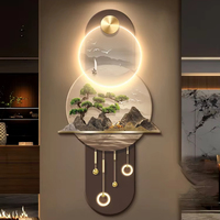 Peinture décorative moderne pour entrée de maison en pin avec lumières LED, paysage haut de gamme, art mural pour couloir et allée