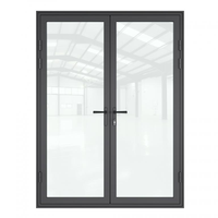 Portes battantes modernes à double battant en verre trempé insonorisé, en aluminium, pour entrée intérieure, jardin et salon extérieur