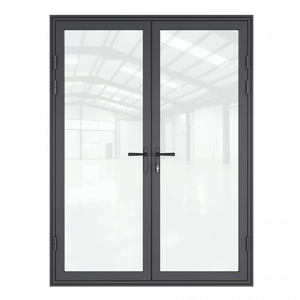 ประตูบานสวิงกระจกนิรภัยแบบสองบานทันสมัย ป้องกันเสียงรบกวน โครงอะลูมิเนียม สำหรับทางเข้าภายในสวนและห้องนั่งเล่นภายนอก - Product Image 4