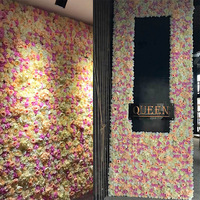 Panneaux muraux de fleurs artificielles en soie pour la décoration de mariage et de la maison