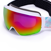 Masque de ski photochromique avec monture en TPU, anti-buée, pour snowboard, lentille magnétique, sangle élastique, unisexe