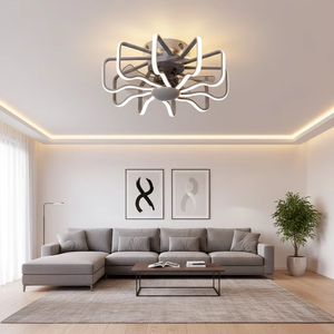 Smart 5-Blade Luxury <b>Ceiling</b> <b>Fan</b>,<30dB Quiet & Reversible DC Motor, Dimmable <b>LED</b>, 6-Speed, Energy Saving, App/Remote Control - Product Image 3
