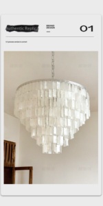 Lustre central E12 de style américain, de luxe, en forme de feuille <span class=keywords><strong>à</strong></span> cinq couches, avec coque en acier, LED dimmable, garantie 3 ans, pour salle <span class=keywords><strong>à</strong></span> manger - Product Image 5