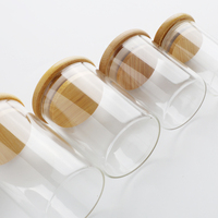 Récipients de stockage de riz en verre borosilicate sans plastique, résistants à la chaleur, faciles à nettoyer, réutilisables pour la cuisine, avec couvercle en bambou