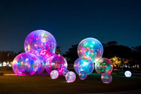 Grande décoration réfléchissante menée de ballon de miroir coloré gonflable exquis commercial