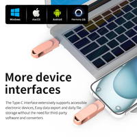 Nueva Memoria USB Metálica MFI de 64GB 128GB 256GB 512GB con Doble Puerto USB-A a Lightning para Teléfono/iPad