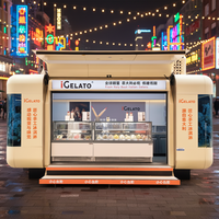 Remorque mobile de restauration rapide d'extérieur en acier galvanisé et fibre de verre, résistante à la rouille, pour la vente de glaces, hot-dogs, bonbons et chips