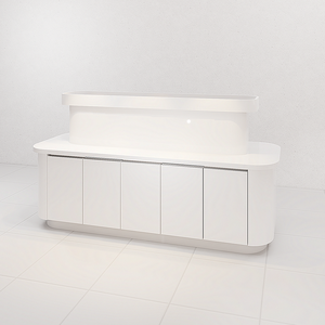 Mostrador de Exhibición de Cosméticos, Vitrina para Tienda de Productos para el Cuidado de la Piel, Gabinete Blanco Brillante Integrado de Múltiples Niveles para Venta al por Menor - Product Image 4