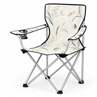 Chaise de plage pliable en gros avec porte-gobelet latéral et logo et motif personnalisés pour le camping nocturne en plein air