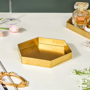 Plateau de présentation de bijoux aluminium/acier or mariage décoration de Noël plats banquet européen - Product Image 3