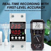 Protector de sobretensión y subtensión ajustable JIUJI JJVPD1-40 para riel DIN, fácil instalación, pantalla LED dual VA, 40A 63A 80A 100A, certificado CE