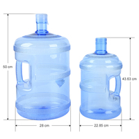 Bouteille d'eau en plastique PC bleue réutilisable de 3 et 5 gallons, robuste, vide, pour distributeur d'eau