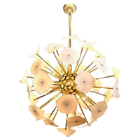 Lustre Sputnik en verre de Murano et laiton, style Mid-Century Modern, luminaire suspendu étoile pour couloir, salon, salle à manger, hall d'entrée