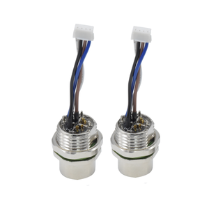 ขั้วต่อไฟฟ้ากันน้ำ IP67 ชุดสายไฟ ขั้วต่อ M12 8 ขา แบบ X Code ทรงกลม ตัวเมีย ติดตั้งด้านหลัง พร้อมขั้วต่อสายไฟ - Product Image 5