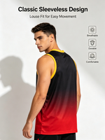 Camiseta Deportiva Personalizada para Hombre, 100% Poliéster, Impresión por Sublimación 3D, Chaleco Deportivo sin Mangas, Nombre y Número Personalizados, OEM, ODM, Venta al Por Mayor