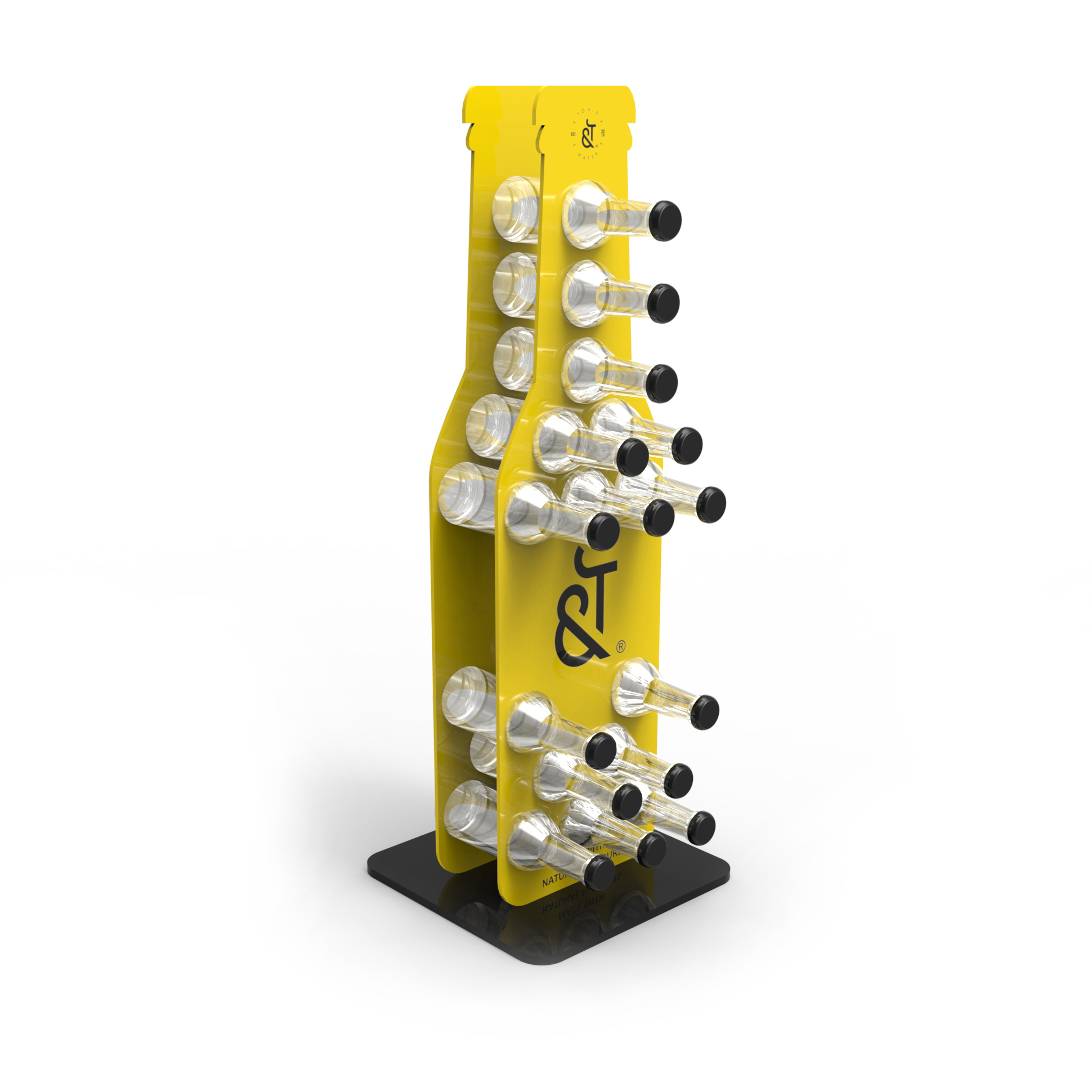 Bottle Shape Acrylic Tonic Water Display Stand — view 1