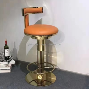 Silla de <span class=keywords><strong>Bar</strong></span> moderna de Color dorado nórdico, taburete de <span class=keywords><strong>Bar</strong></span> alto giratorio de gama alta de diseño de hogar de acero inoxidable - Product Image 1