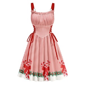 027 #   Vestido Navideño sin Mangas con Estampado de Moda para Mujer, Disfraz de Navidad, Vestidos Elegantes de Mujer - Product Image 2