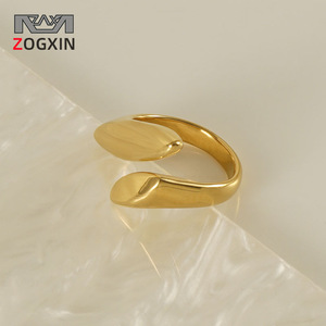 Geometric Gold <b>Ring</b> Women's Adjustable Jewelry Elliptical Lines Fashion <b>Rings</b> - Product Image 2