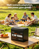 Batterie LiFePO4 12V 150Ah avec BMS, stock UE/US, pour moteur de pêche à la traîne, camping-cars, camping hors réseau, 4P4S