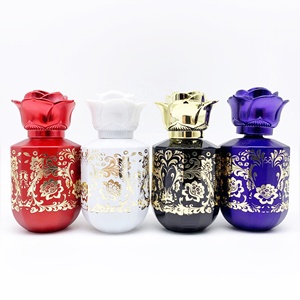 Botella de Perfume Redonda de Vidrio de Lujo de 50 ml, Estilo Árabe, en Negro, Rojo, Azul, Blanco, Verde Café, 6 Colores Surtidos - Product Image 5