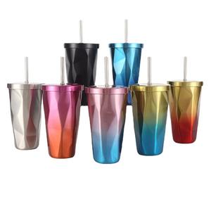 Vasos Personalizados al por Mayor para Fiestas, Coloridos, de Acrílico y Acero Inoxidable, Vasos Delgados con Adhesivos Decorativos, 500 ml, Regreso a Clases, ROMAR - Product Image 5