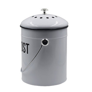 Compost Bin Price Compost Bin White Metal Steel 1.3 Gallon Kitchen Trash Bucket Container Pail Compost Bin For Kitchen Countertop