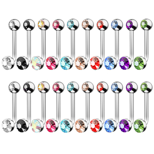 Ensemble 10 pièces ASTM F136 Titane G23 14G Cristal Opale L Bent Barbell Nombril Anneaux Vertical Capuche VCH Génital Zircon Enfants - Product Image 3