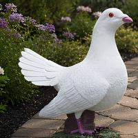 Statue de colombe blanche en résine, figurine de pigeon peinte à la main, sculpture d'oiseau pour la décoration de mariage, de maison et de jardin