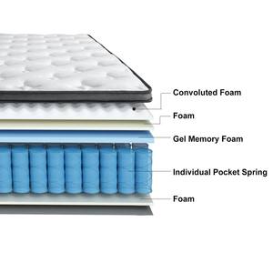 Colchones King Size y <span class=keywords><strong>Queen</strong></span> Size Baratos y Comprimidos, Camas con Parte Superior Acolchada Suave, Colchón <span class=keywords><strong>Queen</strong></span> Size de Espuma Viscoelástica con Resortes Ensacados de 12 Pulgadas en Caja - Product Image 5