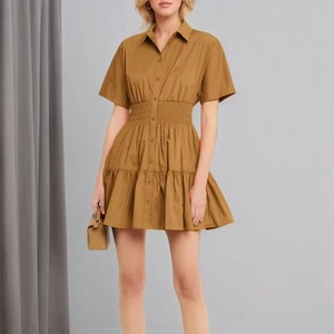 ชุดเดรสผู้หญิงสไตล์วินเทจ รุ่นใหม่ล่าสุดสำหรับฤดูร้อน แขนสั้นทรงหลวม กระโปรงแบบคลาสสิก - Product Image 2