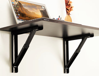 Table d'étude moderne en bois marron convertible Bureau à ourlet pour la maison ou le bureau Meubles modulaires