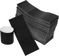 Bandes de serviettes jetables à prix avantageux, auto-adhésives, en papier noir, anneaux de serviettes, enveloppes de serviettes, décoration de table de fête, résistantes à la déchirure