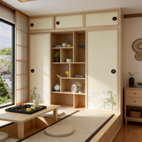 Ensemble de meubles de chambre à coucher multifonctionnels en bois écologique, armoire intégrée, lit tatami avec bureau multifonctionnel