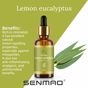 Huile essentielle naturelle d'eucalyptus citronné, répulsif contre les insectes, adapté à la lutte contre les moustiques, rafraîchissant et pour diffuseurs d'aromathérapie - Product Image 1