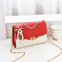 Vente directe usine Dropshipping Nouveauté 2022 Sac bandoulière simple carré moyen en PU à paillettes avec fermeture éclair, style mode coréenne pour femme