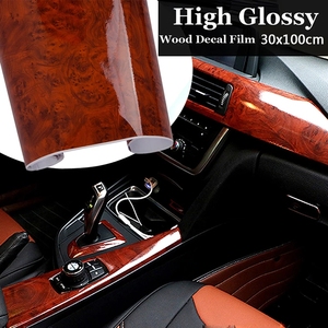 Vinilo Adhesivo con Diseño de Madera Brillante de 30*100cm, <span class=keywords><strong>Película</strong></span> Autoadhesiva para Interiores de Automóviles, Accesorios para Automóviles, Adhesivos para Automóviles Color Granate - Product Image 5