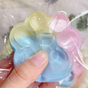 NOUVEAU Jouet anti-stress Kawaii chat arc-en-ciel doux et collant à texture gelée rose, cadeau pour adolescents et adultes, thérapie de poche - Product Image 5