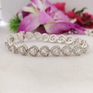 Pulsera de Corazones de Plata de Ley 925, Joyería Fina, Pulsera Fina, Joyería Personalizada - Product Image 3