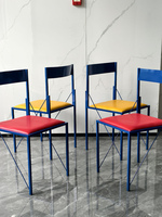 Ensemble de tables de cybercafé rétro de style Memphis, design moderne, mobilier de restaurant en métal, écologique et durable