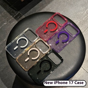 Funda protectora transparente con purpurina de doble capa para <span class=keywords><strong>Apple</strong></span> 17 Pro/iPhone 17 Air, carcasa móvil magnética de lujo a prueba de golpes - Product Image 2