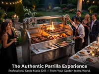 Grill argentin Santa Maria professionnel et commercial avec brasero, en acier inoxydable 304 robuste, parrilla et foyer latéral