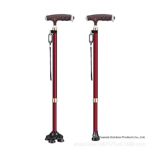 Béquilles légères télescopiques en alliage d'aluminium Tige rotative à un pied Bâton <span class=keywords><strong>de</strong></span> marche à double usage à quatre pattes pour la randonnée en caoutchouc - Product Image 5