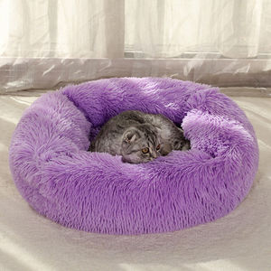 Long lit pour animaux de compagnie en fausse fourrure imperméable en peluche beignet rond lit pour <span class=keywords><strong>chien</strong></span> doux lavable <span class=keywords><strong>pas</strong></span> <span class=keywords><strong>cher</strong></span> <span class=keywords><strong>chien</strong></span> chat <span class=keywords><strong>coussin</strong></span> lit - Product Image 3
